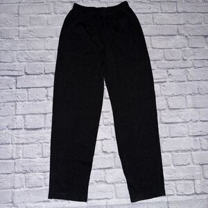 VTG Brenda French French Rags Black Knit Pull On Trousers Pants Size 3 L Rayon
